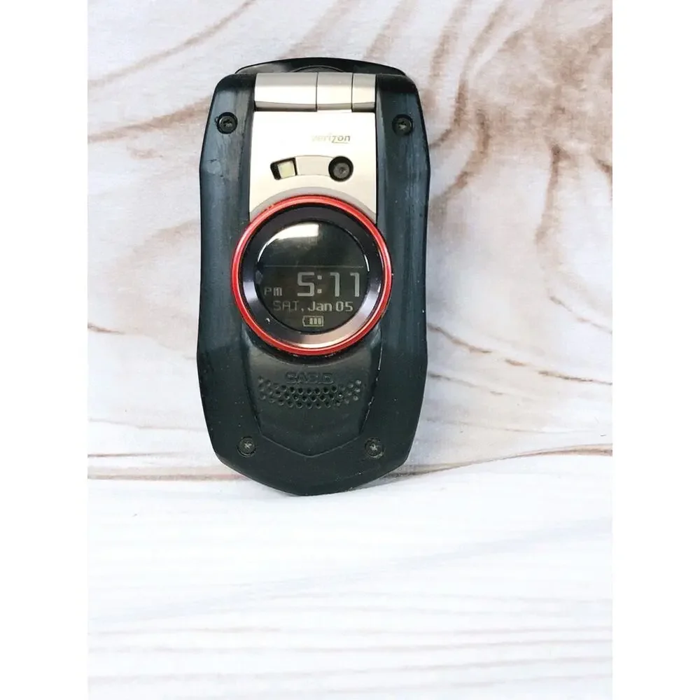 Casio Gz'One Boulder C711 Black Verizon Flip Phone Tested